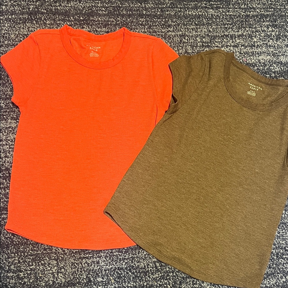 Vibrant Orange and Brown Short Sleeve Soft Tees